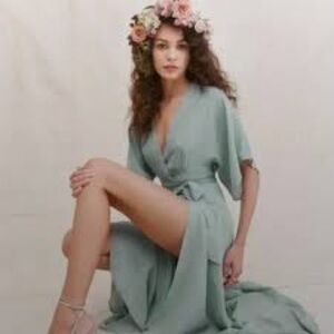 Reformation Light Green Maxi Dress